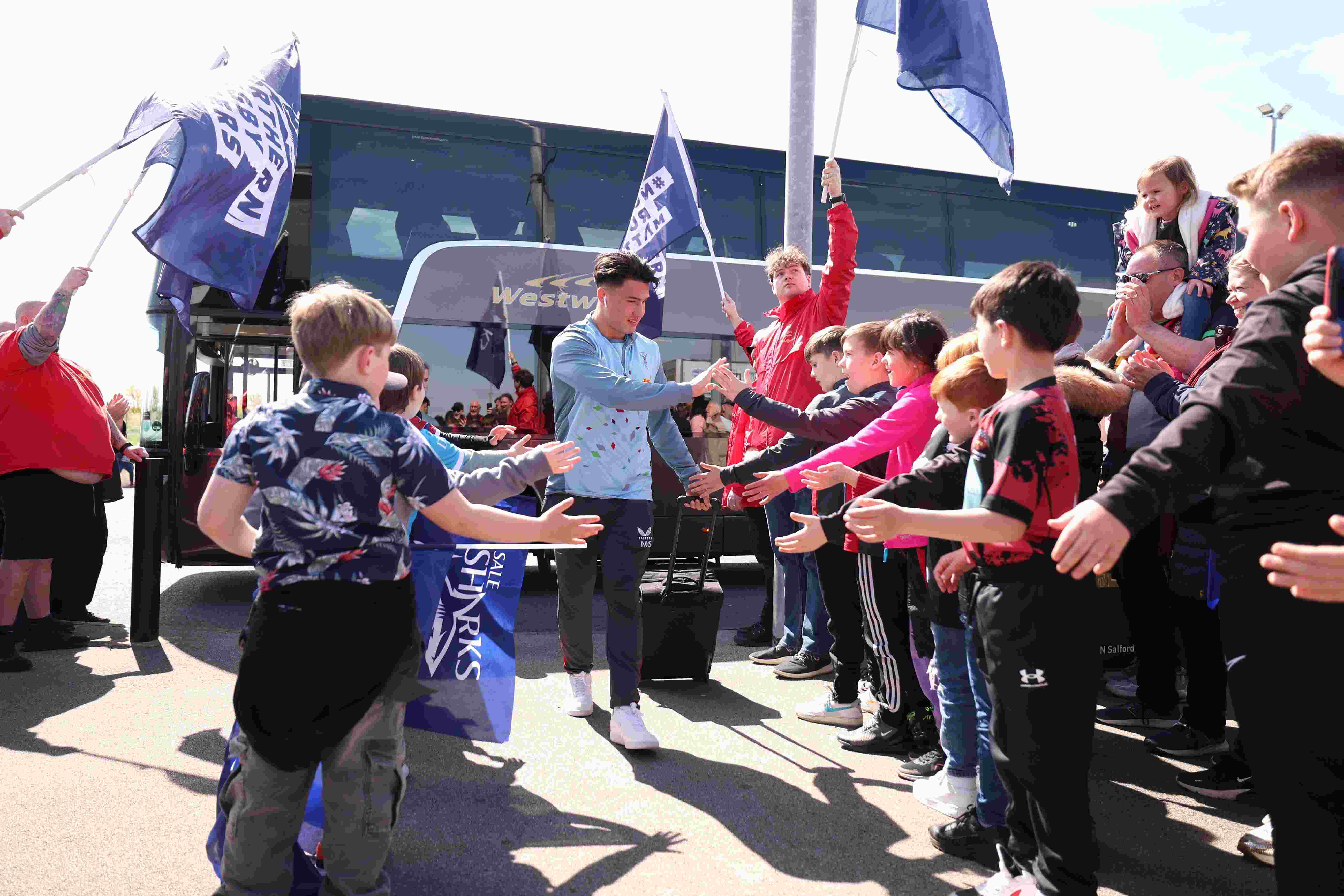 Mandatory Credit: Photo by Ryan Browne/Shutterstock (14441875ag)..Harlequins arrive at the stadium...Sale Sharks v Harlequins, Gallagher Premiership, Rugby, Salford Community Stadium, Salford, UK - 21 Apr 2024
14441875ag
SALE, SHARKS, V, HARLEQUINS, GALLAGHER, PREMIERSHIP, RUGBY, SALFORD, COMMUNITY, STADIUM, UK, 21, APR, 2024, ARRIVE, AT, UNION, Sport, Sportsperson, 137311873
Harlequins Rugby team travel photography August 2024